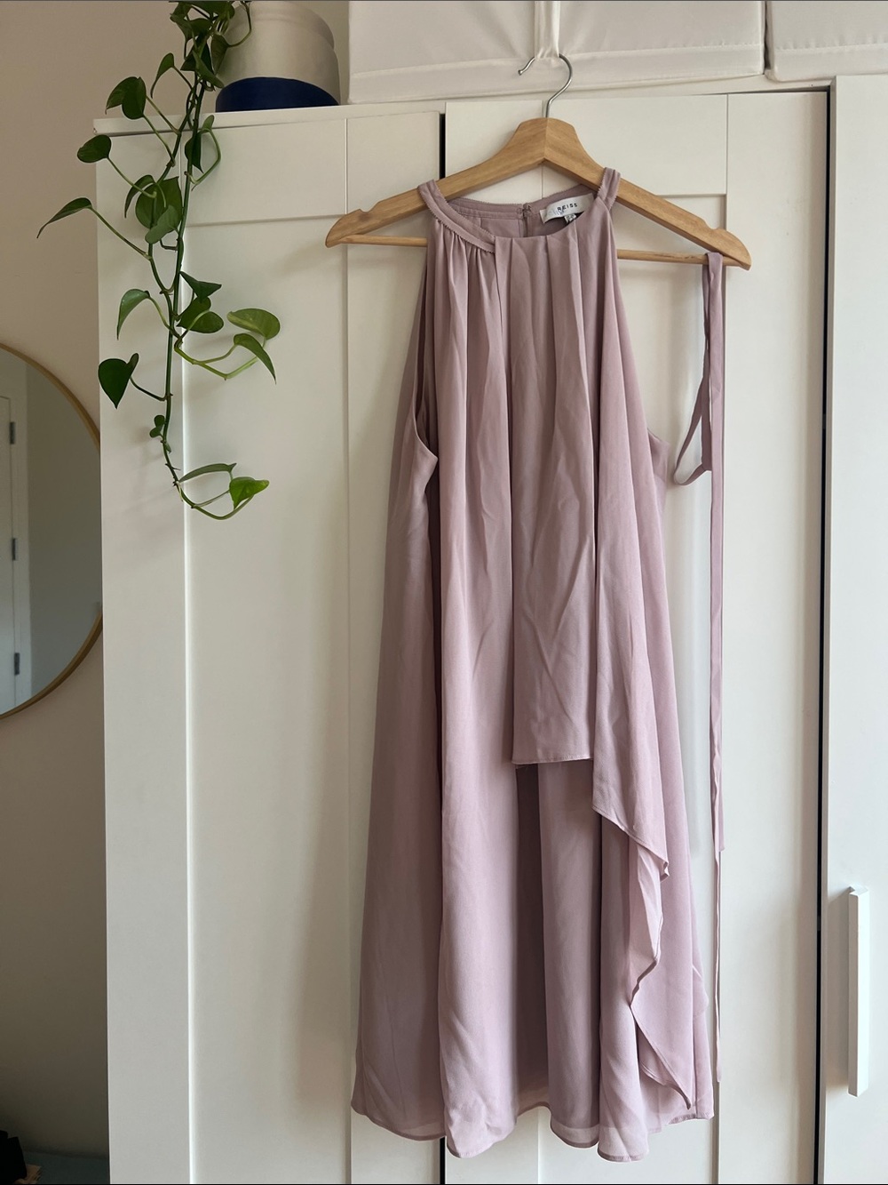 Light Dirty Pink Swing Dress - REISS Size 14